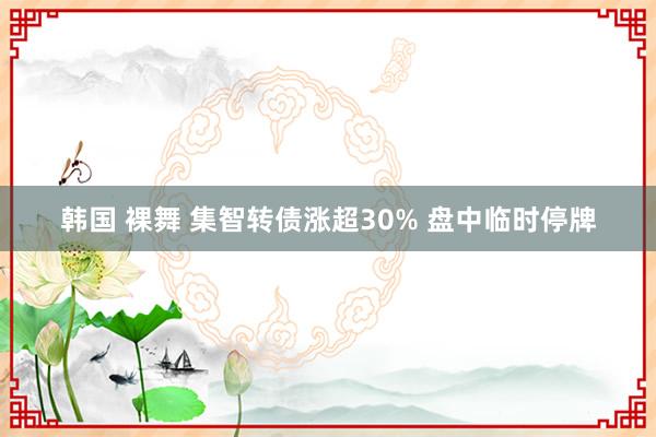 韩国 裸舞 集智转债涨超30% 盘中临时停牌