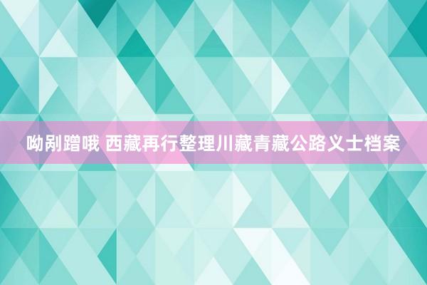 呦剐蹭哦 西藏再行整理川藏青藏公路义士档案