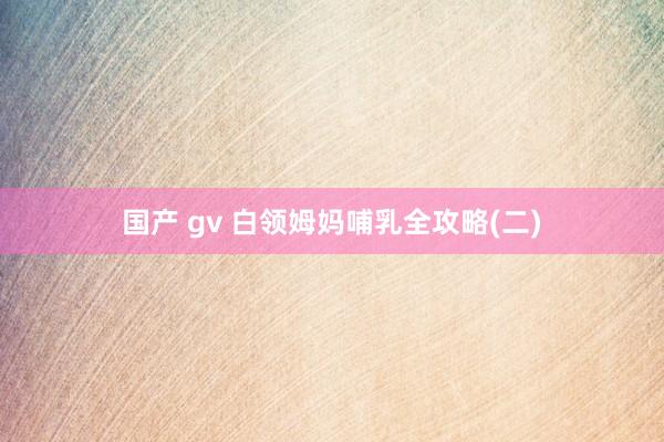 国产 gv 白领姆妈哺乳全攻略(二)