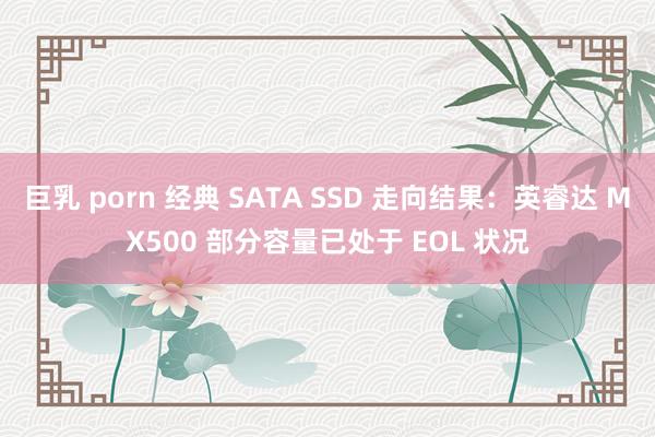 巨乳 porn 经典 SATA SSD 走向结果：英睿达 MX500 部分容量已处于 EOL 状况